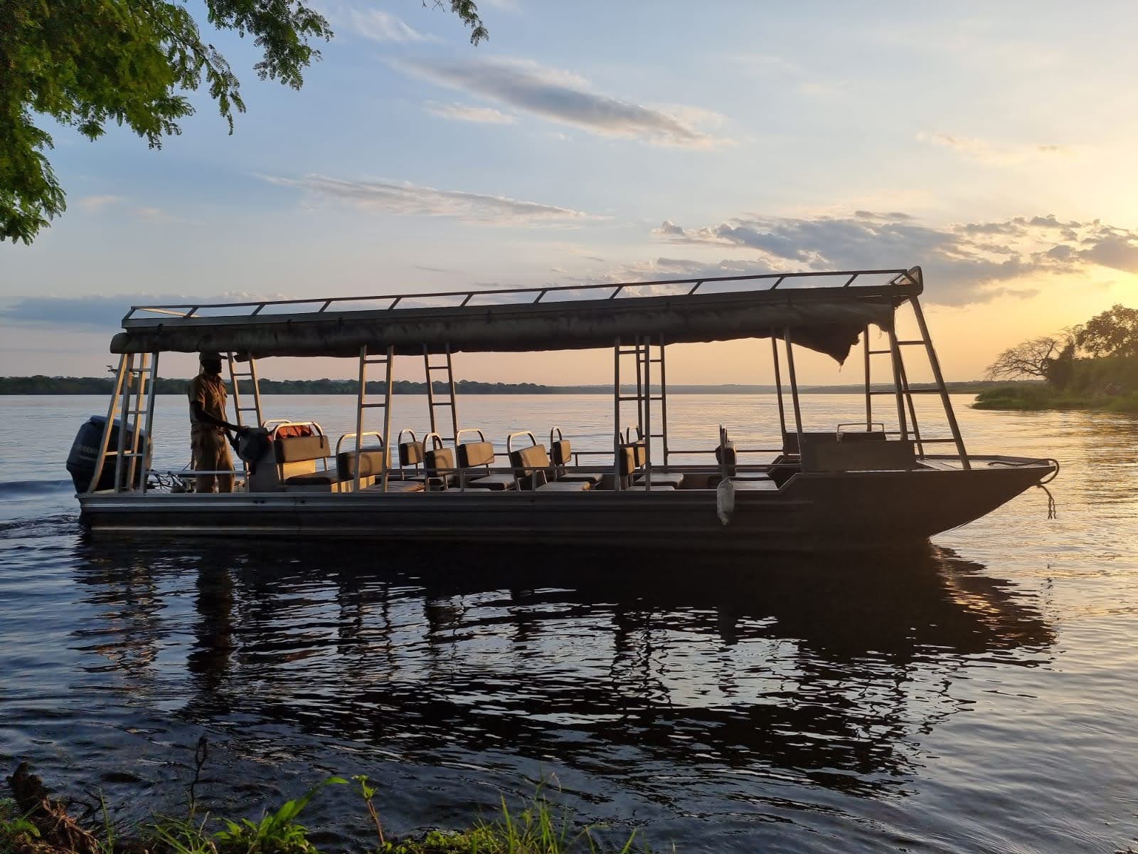 setting up for birding boat safari