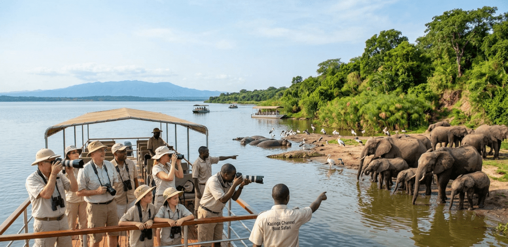 Boat Safari at the Kazinga Channel in Queen Elizabeth