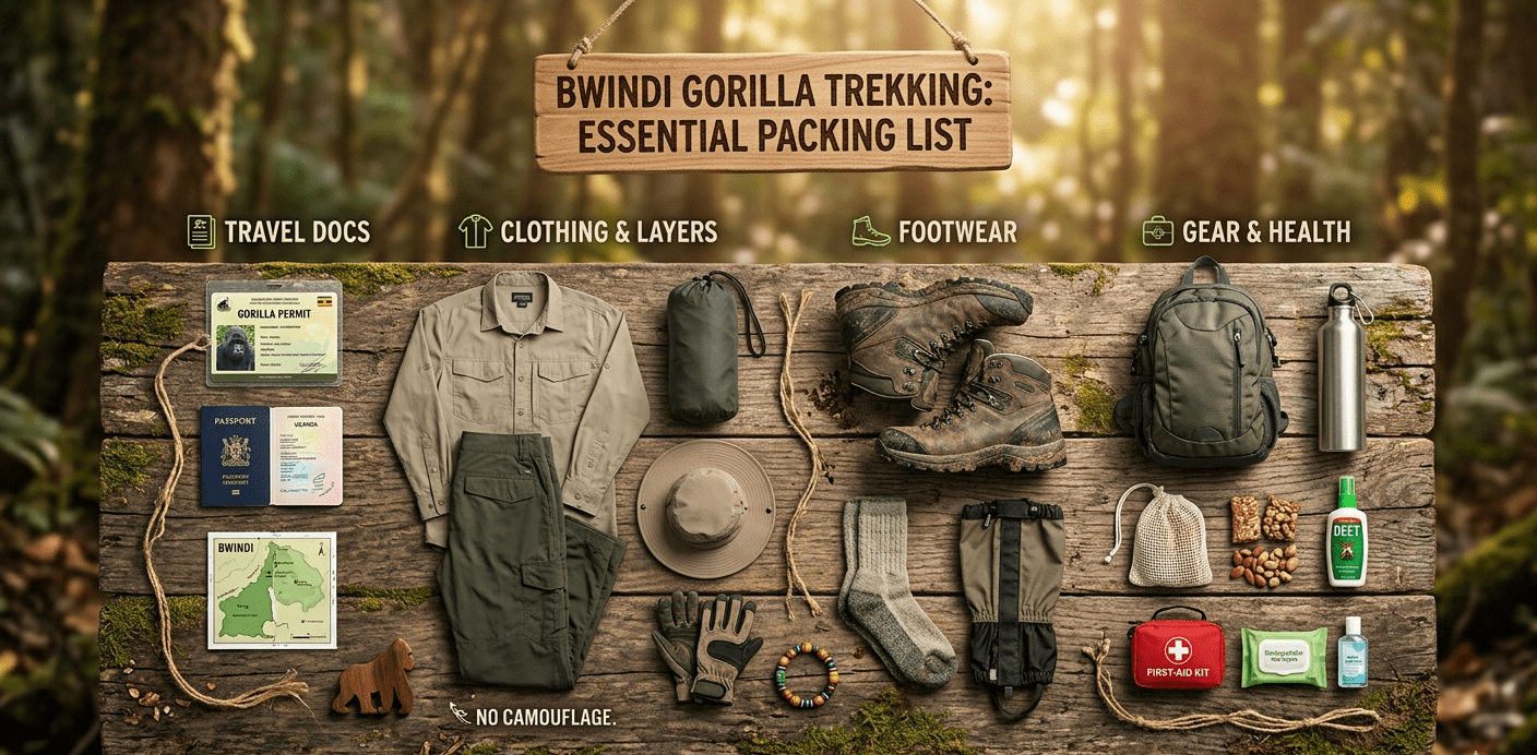 bwindi gorilla trekking essential parking list