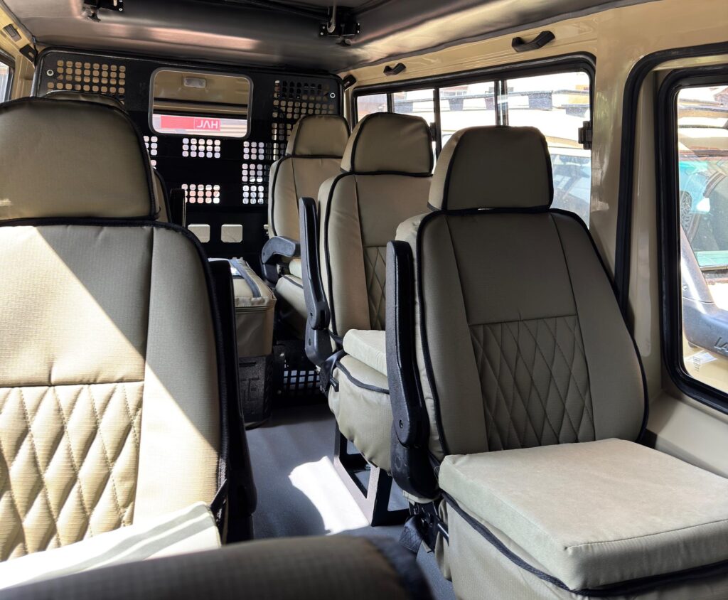 interior of 4x4 safari land cruiser. Self Drive Gorilla Trekking