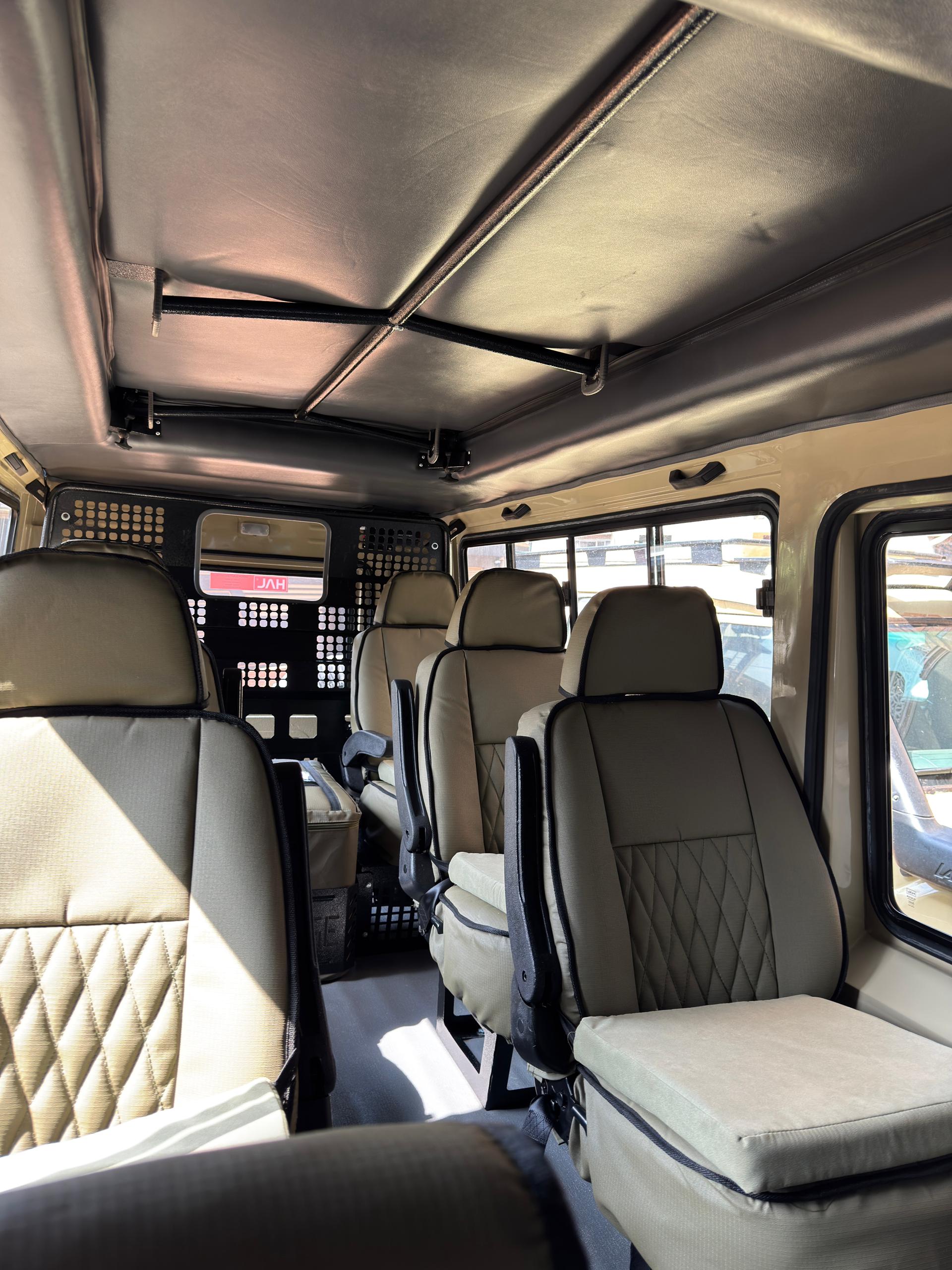 interior of 4x4 safari land cruiser