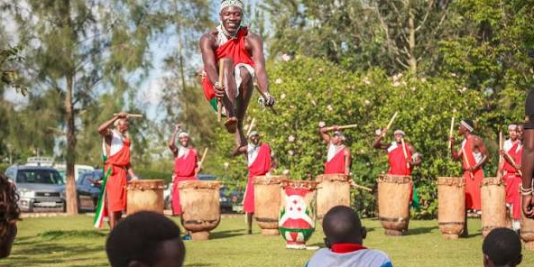 drummmers during a practice session in burundi