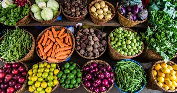 Fresh agricultural produce displayed during Burundi Market Tours